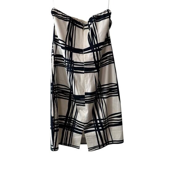 Express Stripe Grid Strapless Mini Sheath Dress Black White Size 6 - Picture 2 of 6